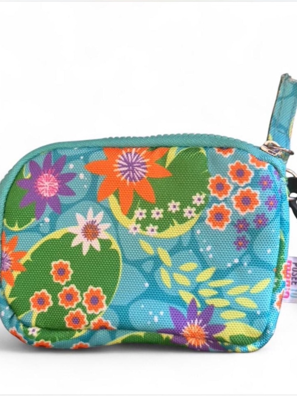 Girl Scout Kids Floral Zip Pouch - Turquoise Green